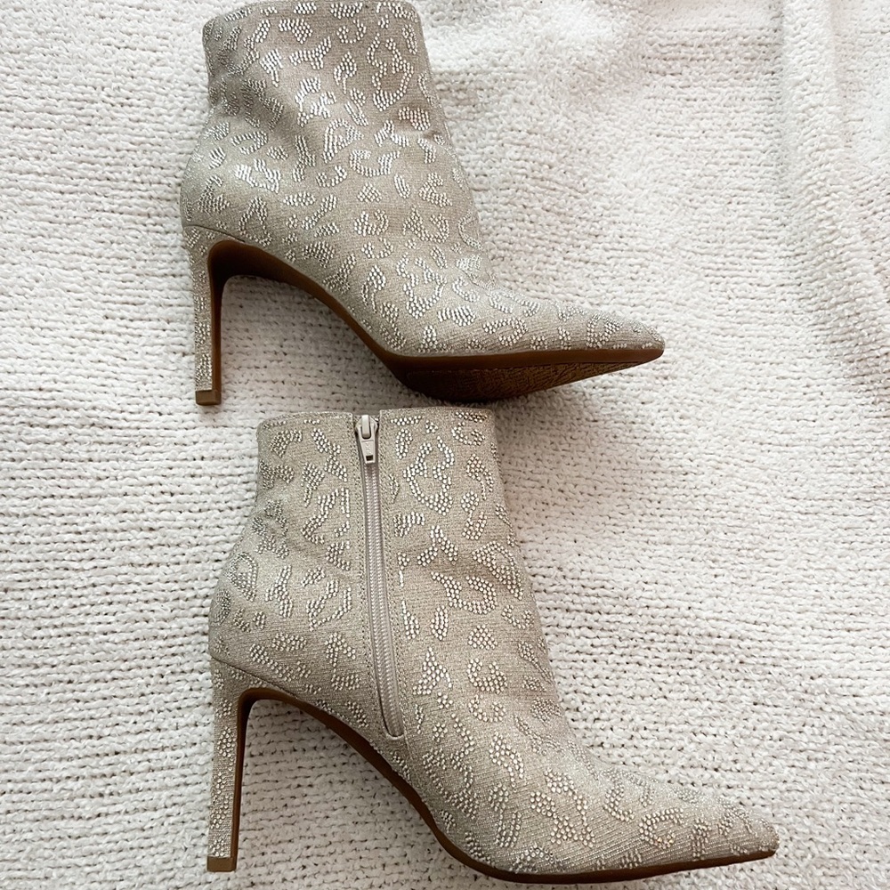 Gianni Bini Leopard Print Rhinestone Boots